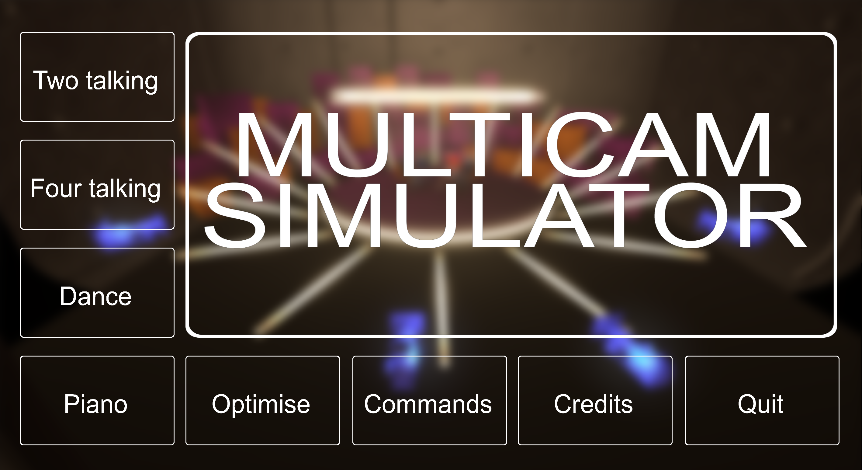 Multicam simulator game main menu